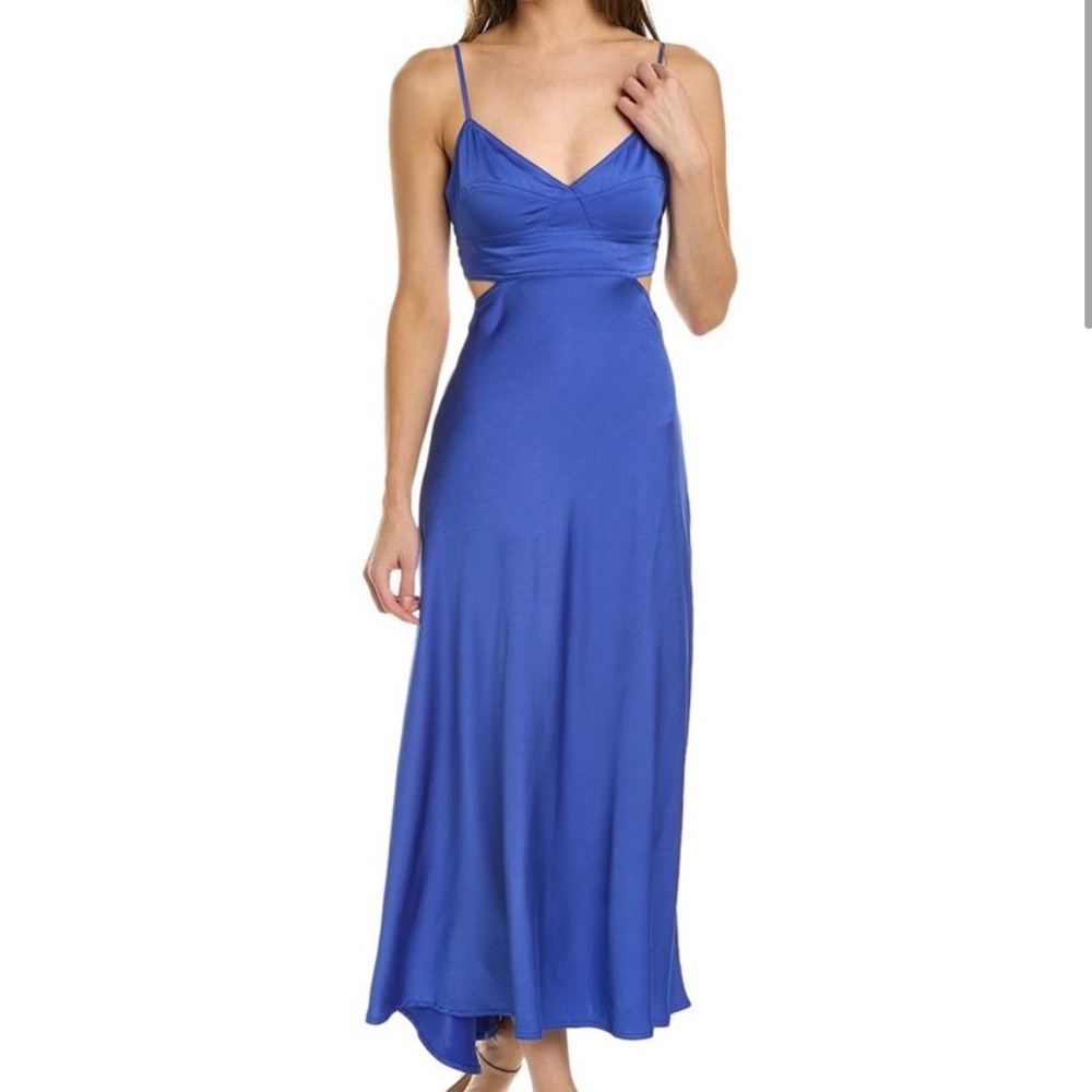 ALC BLAKELY SATIN MIDI DRESS - BLUE
